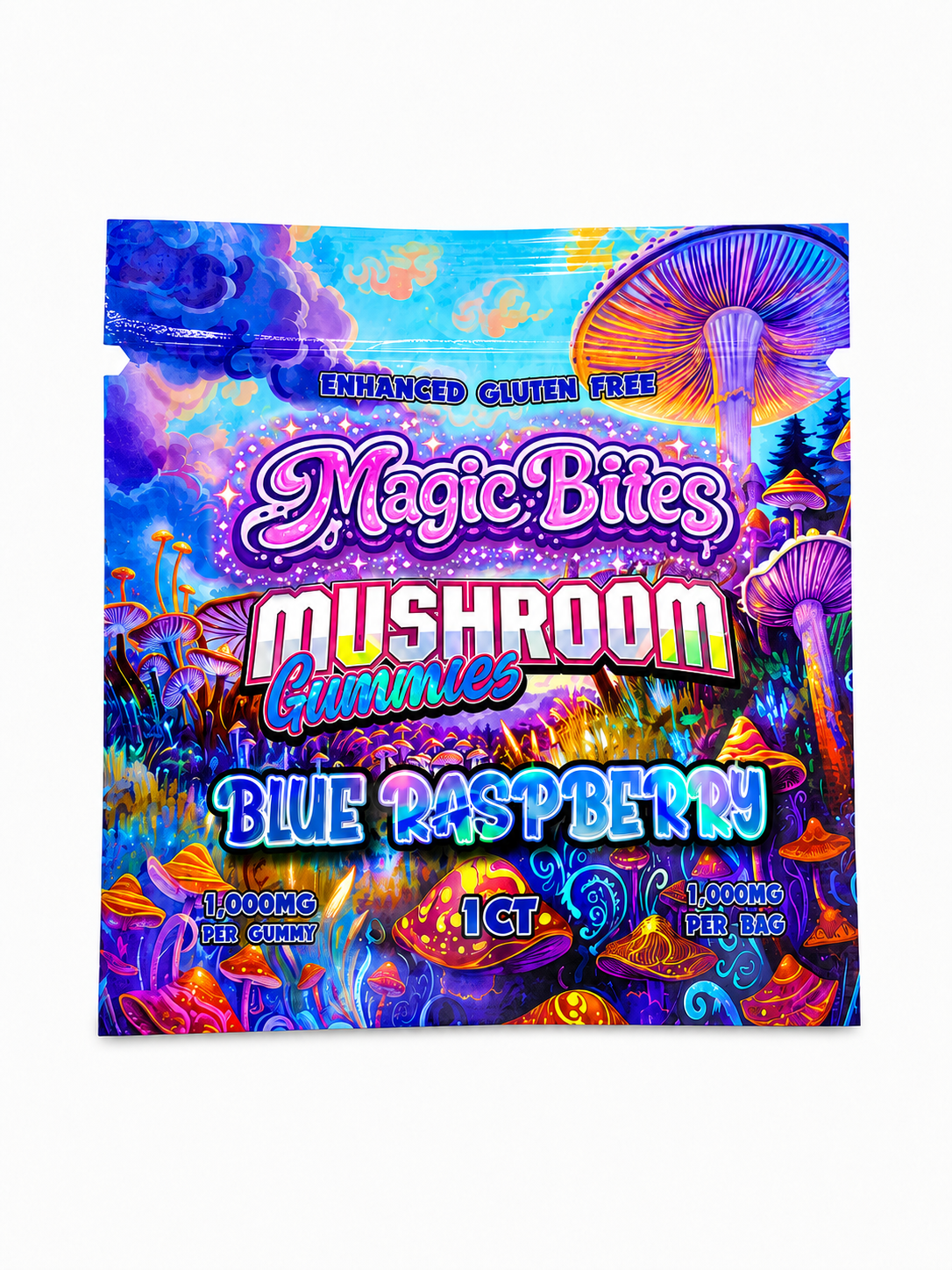 Mushroom Blue Raspberry Gummy - 8 Pack