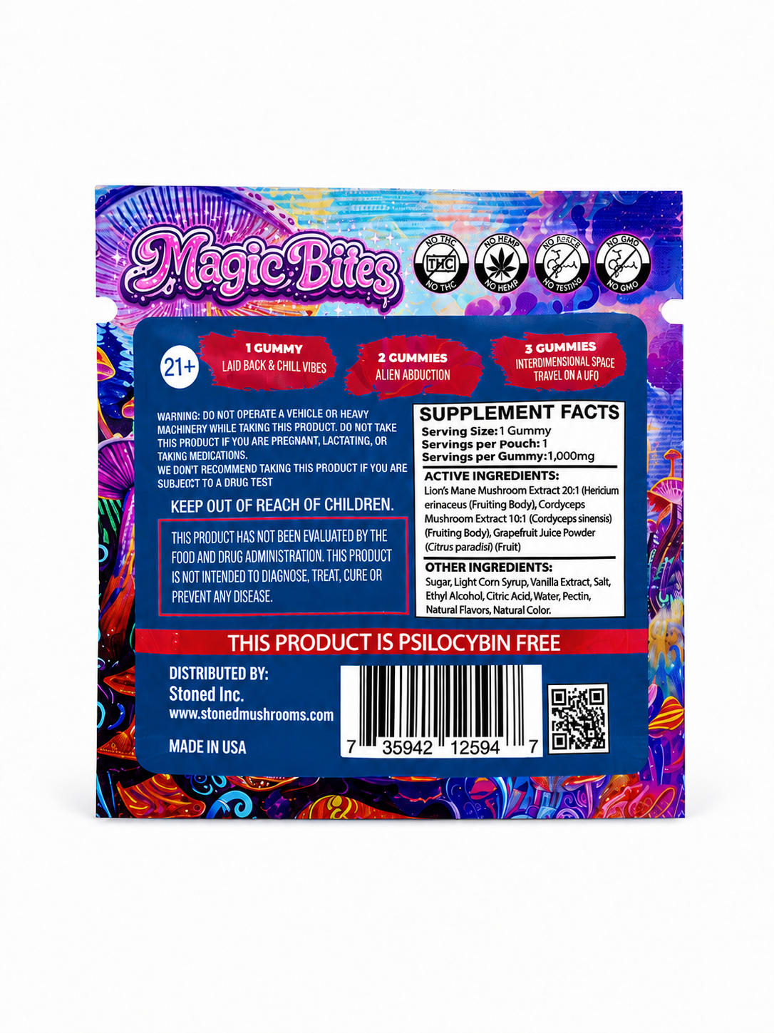 Mushroom Blue Raspberry Gummy - 8 Pack