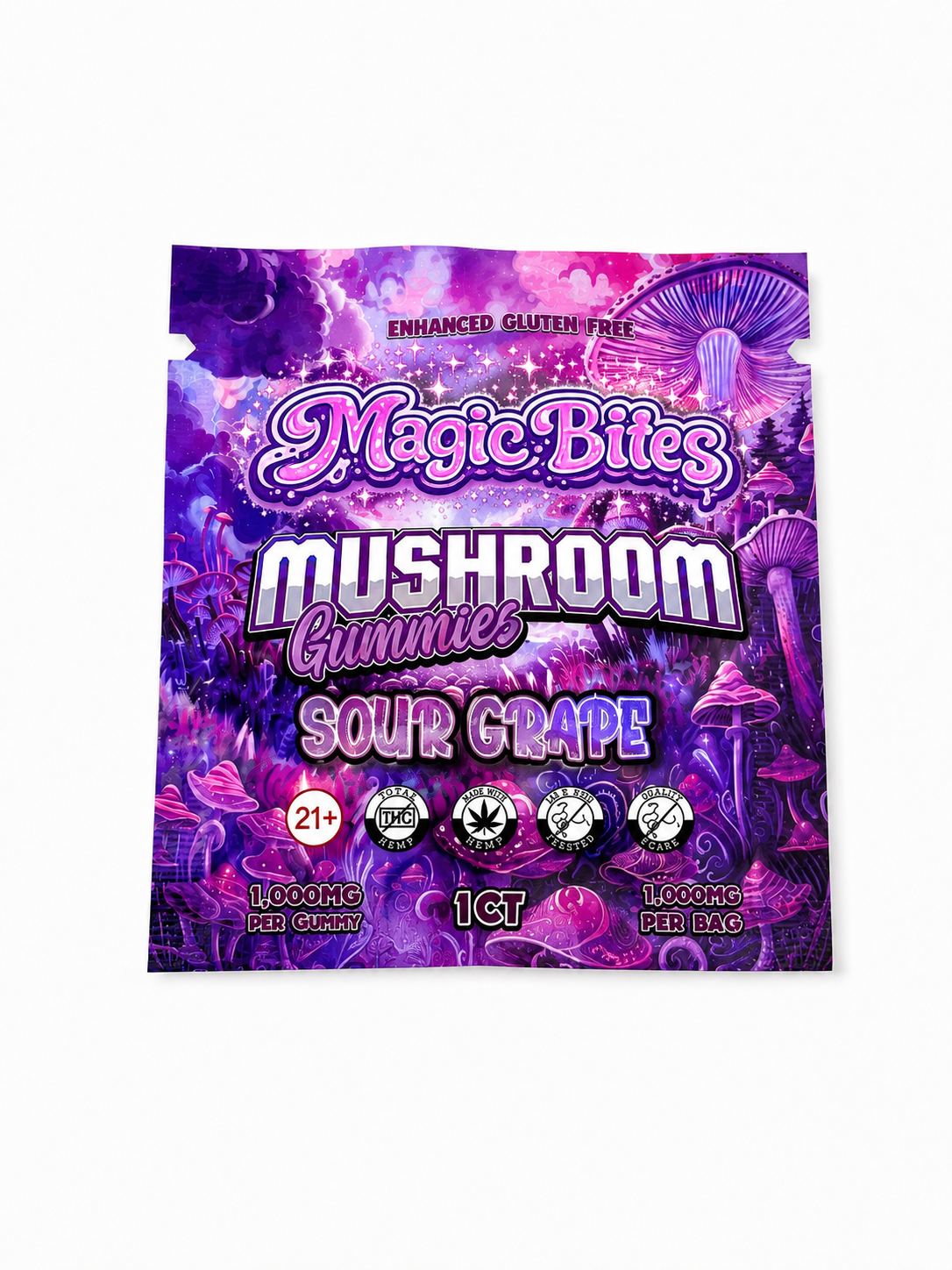 Mushroom Sour Grape Gummy - 8 Pack